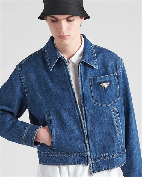 prada denim blouson|prada denim blouson jacket.